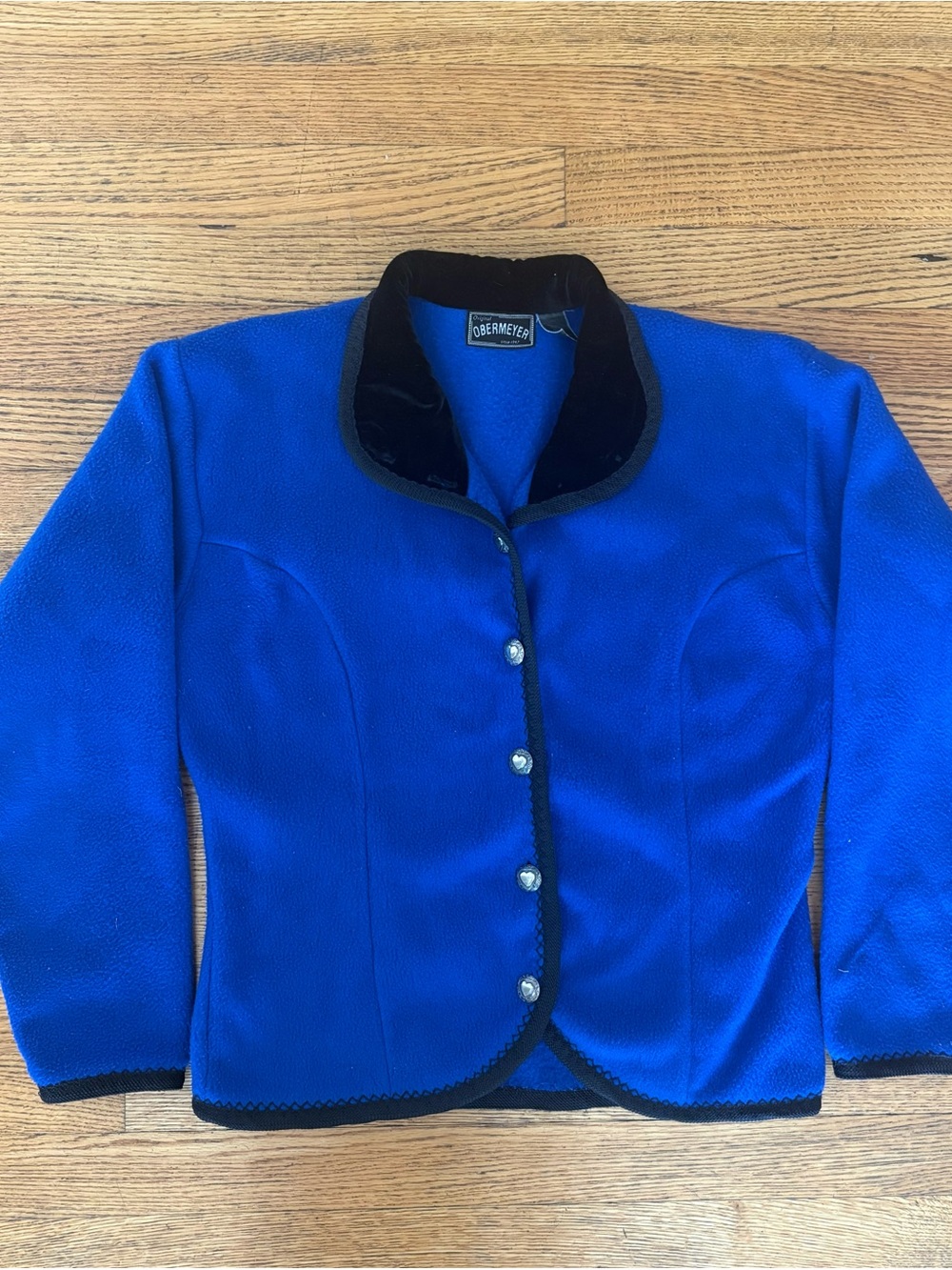 Obermeyer Vintage Blue Fleece Jacket with Heart buttons Lrg